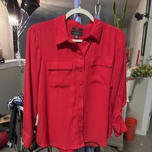 Olivia investments petites red Button-Down Shirt